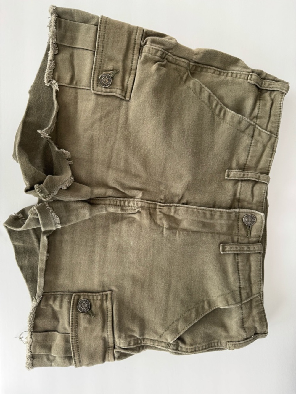 Vigoss Olive Green Frayed Hem Women’s Shorts